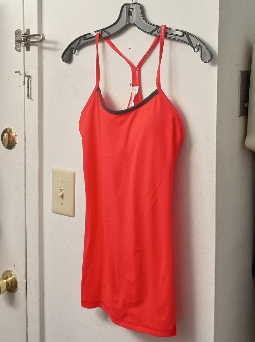 lululemon athletica Red Racerback Slip Tank with Contrast Trim